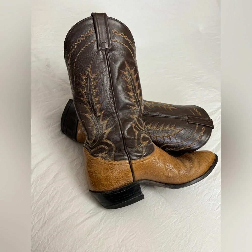 Tony Lama Black Label 6530 Western Cowboy Boots Brown Leather Men's Size 10B
